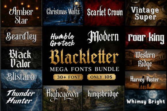 Modern Blackletter Mega Bundle Typeface for Makers