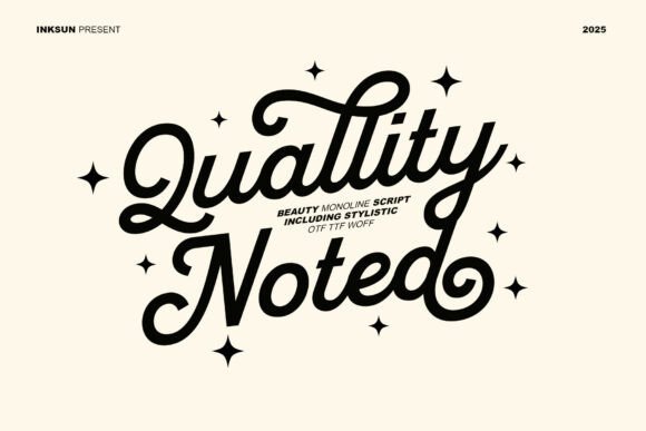 Quallity Noted: A Playful Script Font for Modern Design