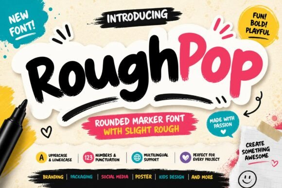 Rough Pop Marker Font for Crafters