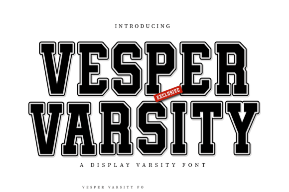 Vesper Varsity Typeface for Bold Maker Designs