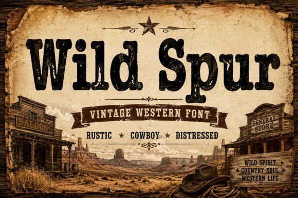 Wild Spur Font for Rustic Maker Brands